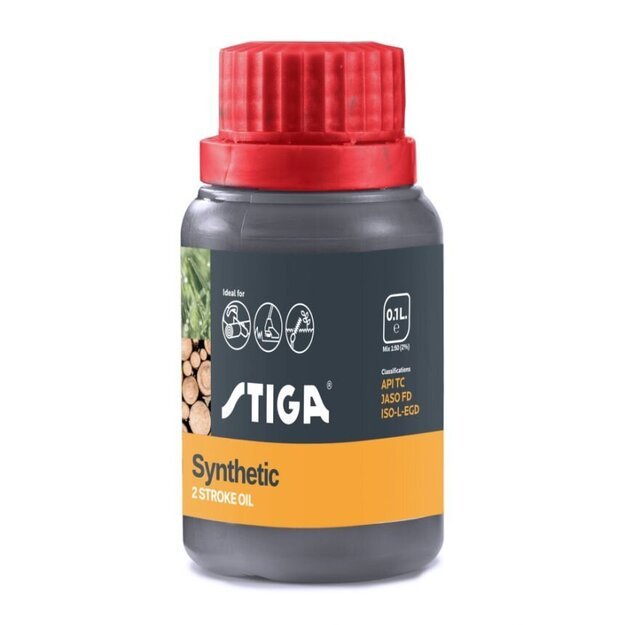 Alyva kuro mi&scaron;iniui 2T Stiga 100 ml (sintetinė, 20pak