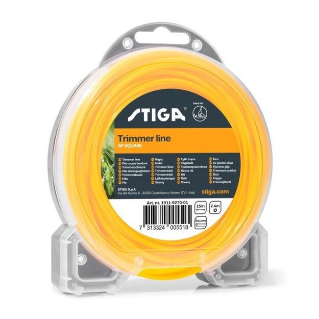 Pjovimo gija 2.4mm x 15m 4-kampė Stiga SP SQUARE